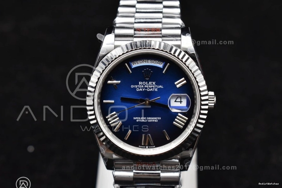 A2836 SS (Gain 40 Steel Black 724 on Edition Bracelet Blue Best Practical 904L Weight) DayDate V4 President Dial QF 1009